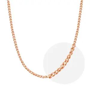 14K 민줄 체인 목걸이 줄 핑크 골드 1.4mm