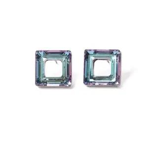 [셀러허브]여자 사각 펀칭 오로라 크리스탈 라이트 귀걸이 (S12723664)