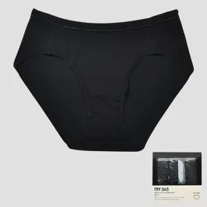 [오노마] ONM 트라이 여성 베이직 미디 삼각팬티 블랙 3매입 잔잔한 (S11877521)