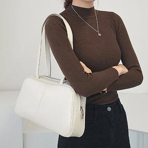 프롬헤븐 패터너 심플 무지 바게트 숄더백