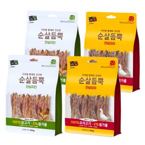 건강한 간식 순살듬뿍 300g (안심오리 2개 + 안심치킨 2개) (합 4개)