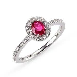 [도로시] 14k 헤일로 오벌컷 루비 반지(랩다이아몬드)