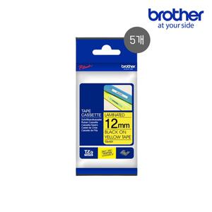 [정품] 브라더 라벨테이프 TZe-631 5개 패키지 12mm 노랑바탕 검정글씨