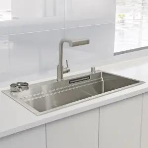 예작 올인원 멀티 사각싱크볼 87A 3way 물팀방지 폭포 수전 국산배수구 포함 87cm