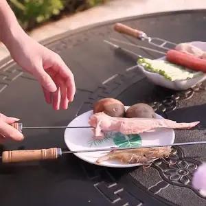 [셀러허브][프로셀러] Jon 원목핸들 바비큐 꼬치 10p 스텐 꽂이 전용가방 (S23683262)