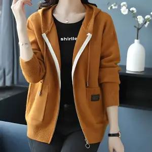 여성 루즈핏 후드니트 집업 가디건 봄가을겨울 아우터 무지 써클링 스타일 점퍼형