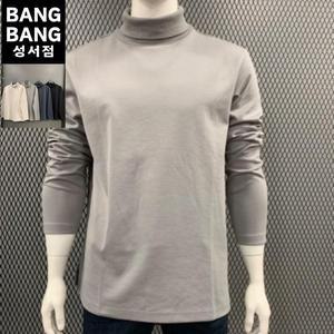 뱅뱅 HC04 겨울남성 솔리드면혼방 목폴라 티셔츠 남녀공용 베이직 무지 목폴라티 NTK6