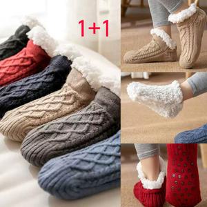찐굿 양털 덧신 남녀공용 빅사이즈 미끄럼방지 발목 털 실내화 기모 방한 양말