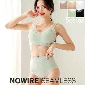 B9906골지레이스 편안한브라렛+보정팬티/속옷세트 심리스브라/탑브라/노와이어