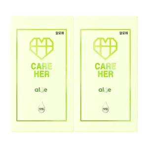 [한정수량] 케어허 알로에 초박밀착형 콘돔 10P, 1+1(총 20P)