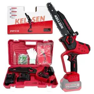 켈슨 무선 무선 전기톱 20cm 충전식 소형 전동 체인톱