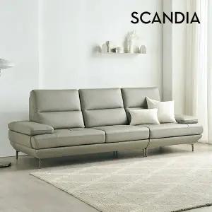 [스칸디아]버밍엄 천연 통가죽 4인용 소파(스툴제외)