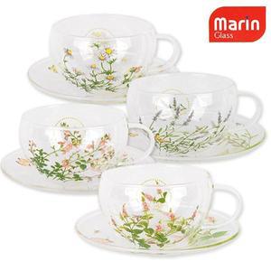 [마린글라스]허브포시즌 세느홍차잔4인조세트(8P) 유리잔 커피잔 찻잔세트 허브차 녹차잔 유리컵..
