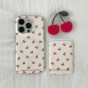 더나인몰 mini cherry pattern 맥세이프 하드 폰케이스