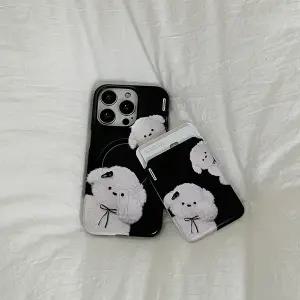 더나인몰 puppys black ribbon 맥세이프 하드 폰케이스