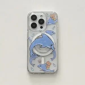 더나인몰 dolphin drawing pattern 맥세이프 젤하드 폰케이스