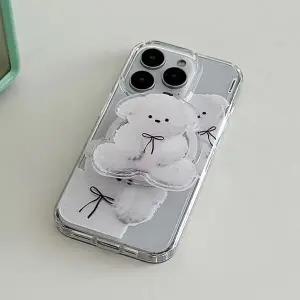 더나인몰 puppys black ribbon 맥세이프 젤하드 폰케이스