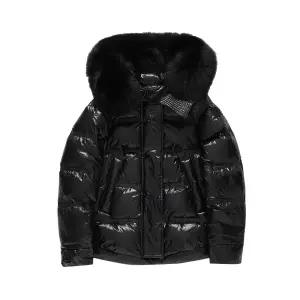 [롯데백화점]페트레이 [페트레이] TAKAN 타칸 폭스퍼 샤이니 여성 숏 패딩 PED5123NERI