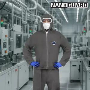 나노가드 P2 투피스 작업복 회색 / XL XXL 일회용 작업복 방진복 보호복 부직포 안전복