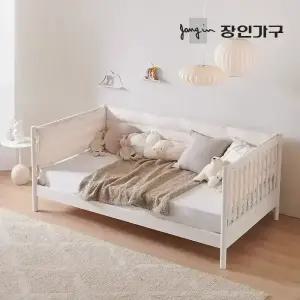 장인가구 뉴피터 SE0 어린이 원목 저상형 데이베드 오픈형 침대 프레임 SS 범퍼포함