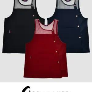 망사 디자인 내츄럴 앞치마/식당/미술/여름용/여성/시원한/공방/가정용/주머니/보육/교사/손님용/서빙