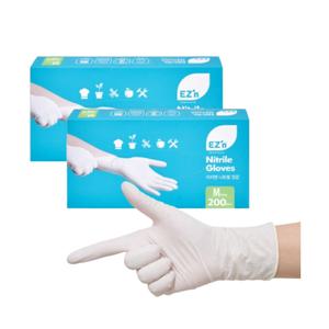 이지엔 니트릴 장갑 위생장갑 화이트 M 중형 200매X2