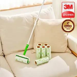 3M 돌돌이 테이프 클리너 대형 롱핸들+리필 7개 롤크리너 돌돌이밀대 바닥청소 거실청소 스카치브라이트
