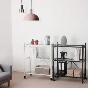 접이식 철제선반3단 이동식 수납 정리대 튼튼한 베란다 팬트리 렉