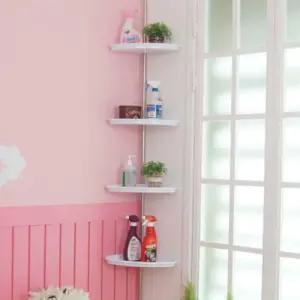 백색 코너선반 4단)/수납장/선반/주방/욕실/이동식/건조대/트롤리/틈새/드라이기거치대/수납/욕실장