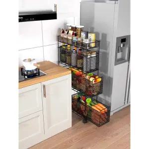 냉장고틈새수납장 주방 틈새 밥솥 부엌 이동식 냉장고장 서랍장 다용도