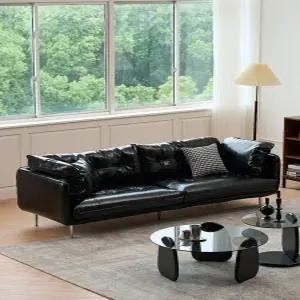 디자인 가죽쇼파 3인용 테오 스툴 바움 가죽소파