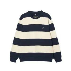 [캉골](의정부점)볼드 스트라이프 스탠다드핏 스웨트셔츠 1785 네이비