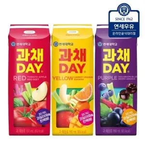 연세유업 과채데이 과채음료 퍼플 24팩+옐로우 24팩+레드 24팩(총72팩)
