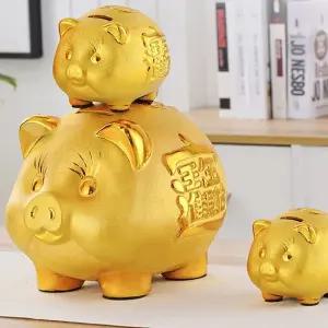고급 황금돼지 저금통 소 중 장식품 돼지저금통 황금돼지저금통 인테리어소품 인테리어장식품
