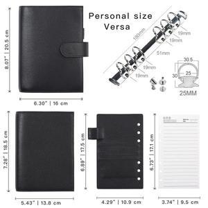 Moterm 개인 사이즈 3.0 링 플래너, 페블 소가죽 어젠다 저널