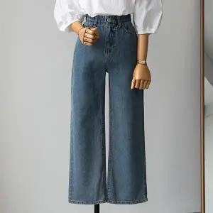(안나앤플러스) 티스 밴딩 와이드 데님 팬츠[데님BY743] 빅사이즈