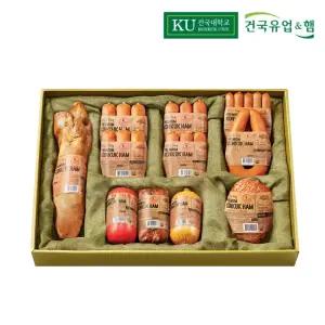 건국 설 명절 프리미엄 수제햄 소시지 선물세트 KU 신세트 햄 9종 총 2530g