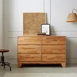 나무뜰 보노 참죽 원목 6단 와이드 서랍장 FMF049C (착불)