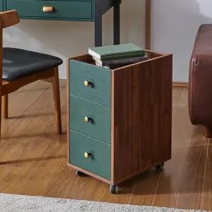 나무뜰 벤트 딥그린 3단 서랍장 DWF025C (착불)