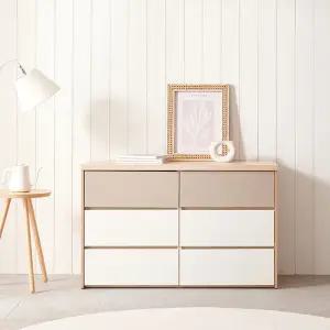 나무뜰 윈트 깊은 1200 6칸 와이드 서랍장 GNR089C (착불)