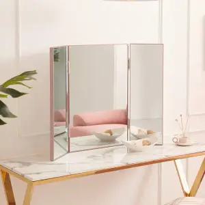 나무뜰 인디 스틸바 400 3면 화장대 거울 PKF016C (착불)