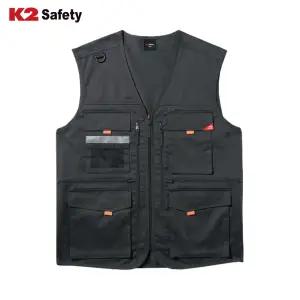 [케이투세이프티] PM-S601 (차콜) 다용도조끼 인쇄가능