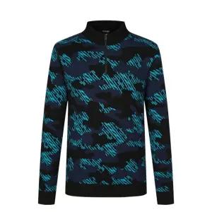 골프 남성 패턴 반집업 긴팔 니트 111D3SR201-BK_BP