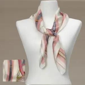 여성 실크 패턴 다이아몬드 레이어드 스카프 코디템