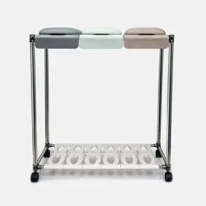 재활용통 분리수거 거치대 원터치 3단수거함