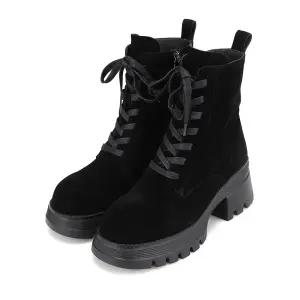 바바라 소가죽 경량 몰드 여성 앵클부츠 6.5cm_BBI875BK