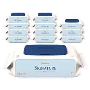 베베숲 시그니처 블루 슬림 아기물티슈 32매 캡 12팩