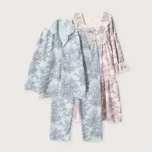 [lunaluz](신세계 사우스시티)커플 빌레로이 양털 긴소매 스퀘어넥 원피스 잠옷