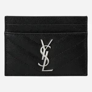 생로랑 5F 423291 BOW02 1000 모노그램 카드 케이스 실버 블랙