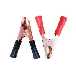 점프선집게 차량 배터리 밧데리 점프선 어스 악어 집게 동클립 100A 적색 흑색 2개 세트